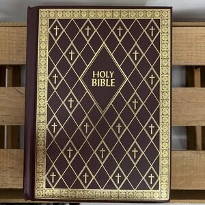 Fireside Holy Bible Catholic Parish Edition NAB Burgundy Gold Gilt 1994-1995